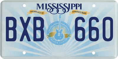 MS license plate BXB660