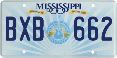 MS license plate BXB662