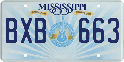 MS license plate BXB663