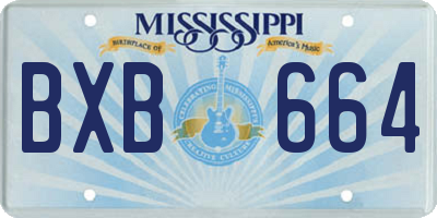 MS license plate BXB664