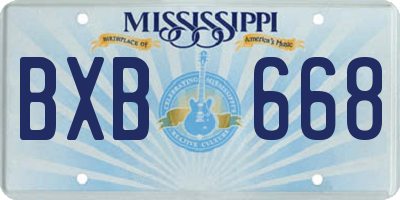 MS license plate BXB668