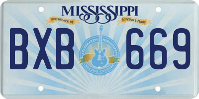 MS license plate BXB669
