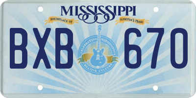 MS license plate BXB670