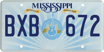 MS license plate BXB672