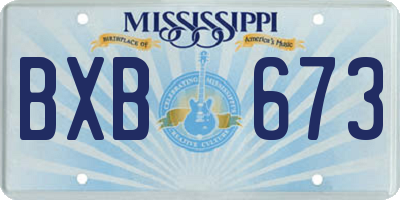 MS license plate BXB673