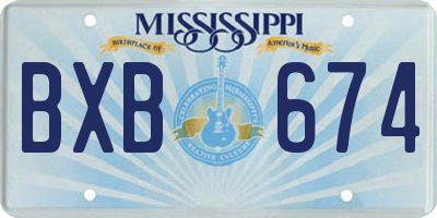 MS license plate BXB674