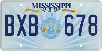 MS license plate BXB678