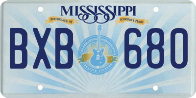 MS license plate BXB680