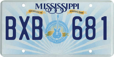 MS license plate BXB681