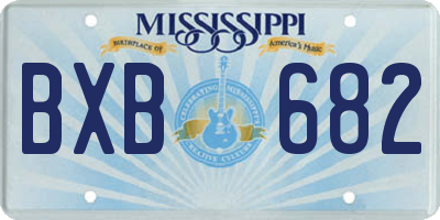 MS license plate BXB682