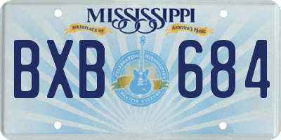 MS license plate BXB684