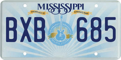 MS license plate BXB685