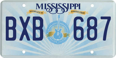 MS license plate BXB687