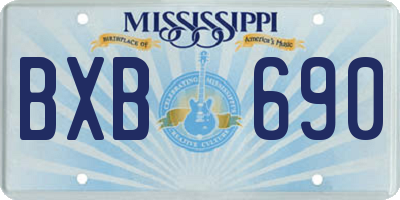 MS license plate BXB690