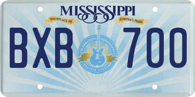 MS license plate BXB700