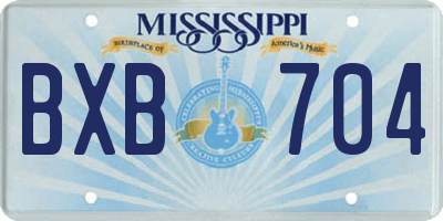 MS license plate BXB704