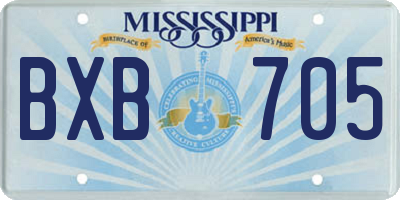 MS license plate BXB705