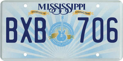MS license plate BXB706