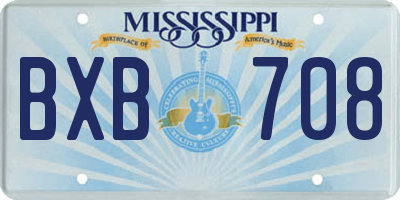 MS license plate BXB708