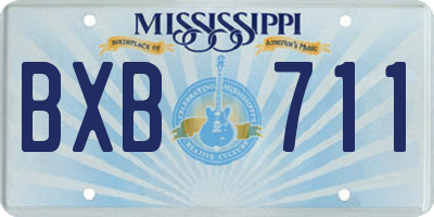 MS license plate BXB711