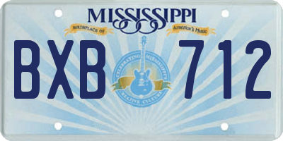 MS license plate BXB712