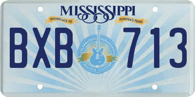 MS license plate BXB713