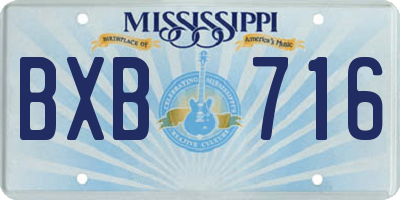 MS license plate BXB716