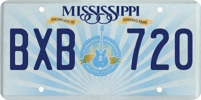 MS license plate BXB720