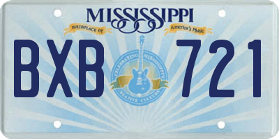 MS license plate BXB721