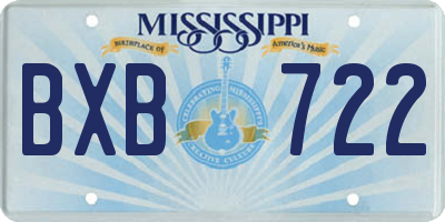 MS license plate BXB722