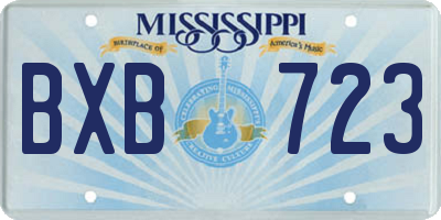 MS license plate BXB723