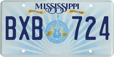 MS license plate BXB724