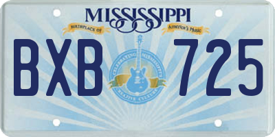 MS license plate BXB725