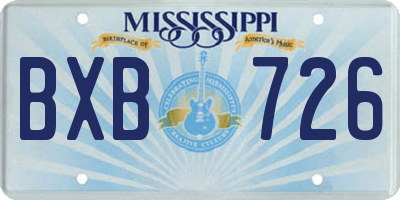 MS license plate BXB726