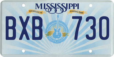 MS license plate BXB730