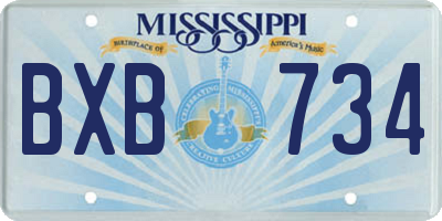 MS license plate BXB734