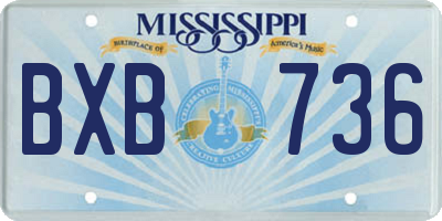 MS license plate BXB736