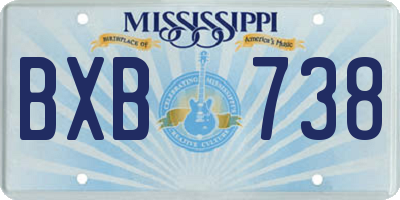 MS license plate BXB738