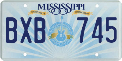 MS license plate BXB745