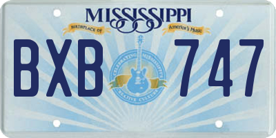 MS license plate BXB747