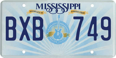 MS license plate BXB749