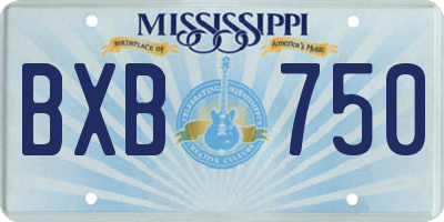 MS license plate BXB750