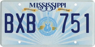 MS license plate BXB751