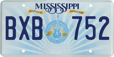 MS license plate BXB752