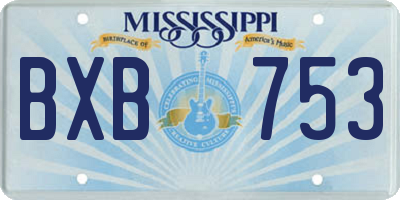 MS license plate BXB753