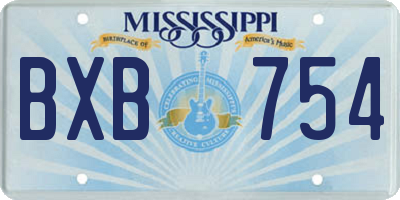 MS license plate BXB754