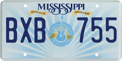 MS license plate BXB755