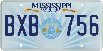 MS license plate BXB756