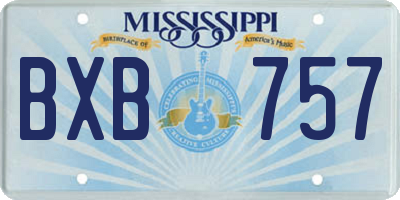 MS license plate BXB757
