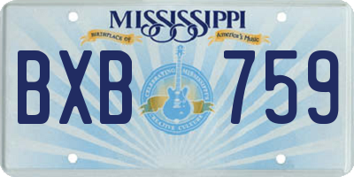 MS license plate BXB759